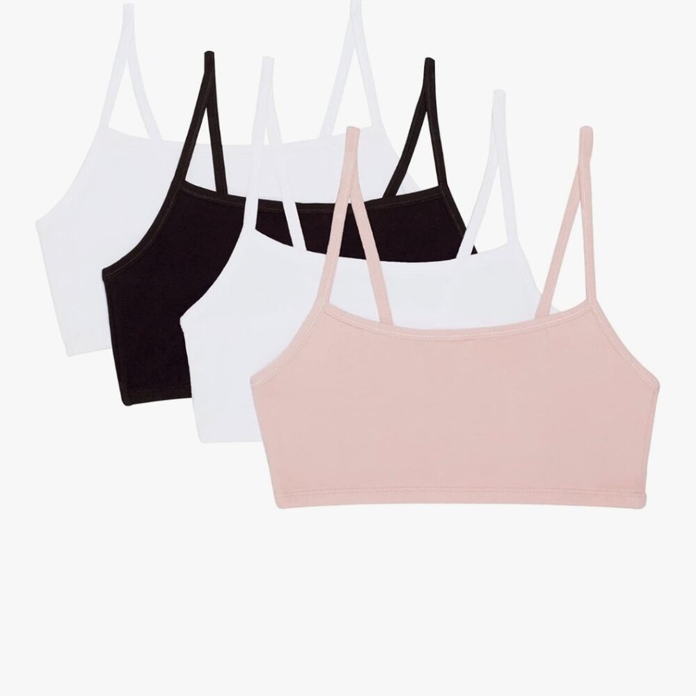 NWOT Set of 4 Cotton Fruit of the Loom Bralettes Size 40/XL